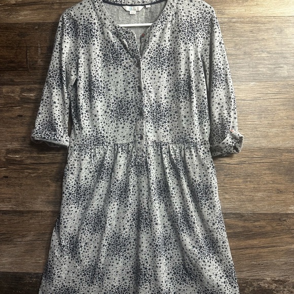 Boden Dresses & Skirts - Boden Gray and Navy Blue Buttoned Sundress Dress